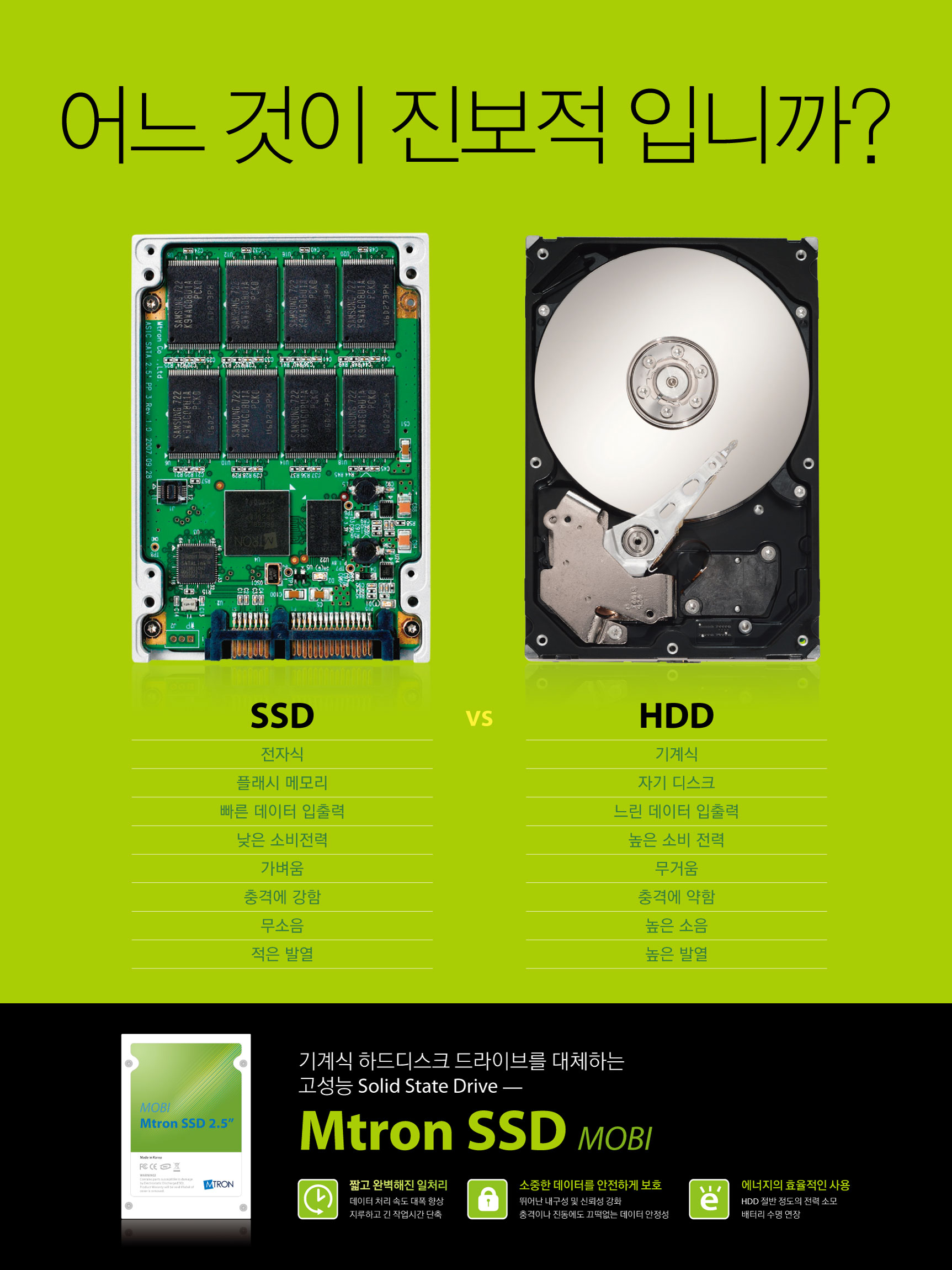 엠트론 SSD 제품 광고